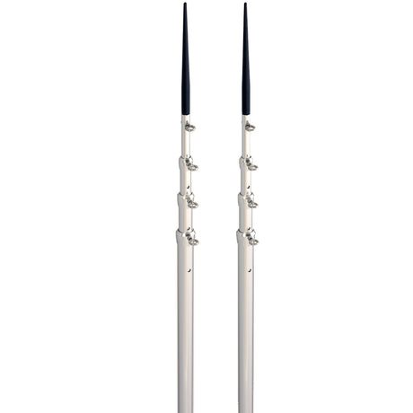 Lees 165 Bright Silver Black Spike Telescopic Poles fSidewinder
