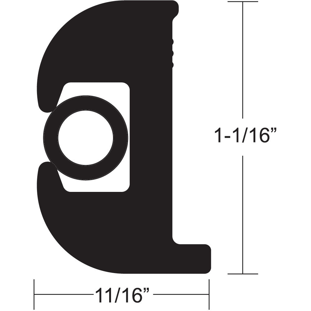 TACO Flex Vinyl Rub Rail Kit  Black wBlack Insert  50  1116