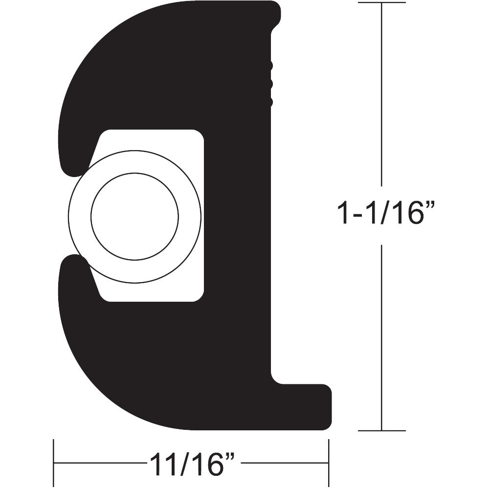 TACO Flex Vinyl Rub Rail Kit  Black wWhite Insert  50  1116 x 1116
