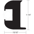 TACO Flex Vinyl Rub Rail Kit  Black wWhite Insert  50  114 x 1516