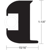 TACO Flex Vinyl Rub Rail Kit  Black wWhite Insert  50  114 x 1516