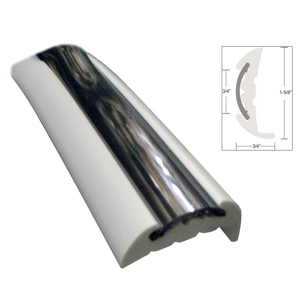TACO SemiRigid Rub Rail Kit  White wFlex Chrome Insert  70