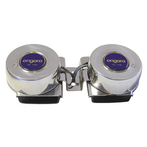 Schmitt Marine Ongaro AllStainless Mini Compact Twin Horn  12V