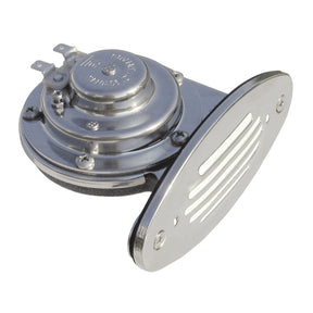 Schmitt Marine Mini Stainless Steel Single DropIn Horn wStainless Steel Grill  12V High Pitch