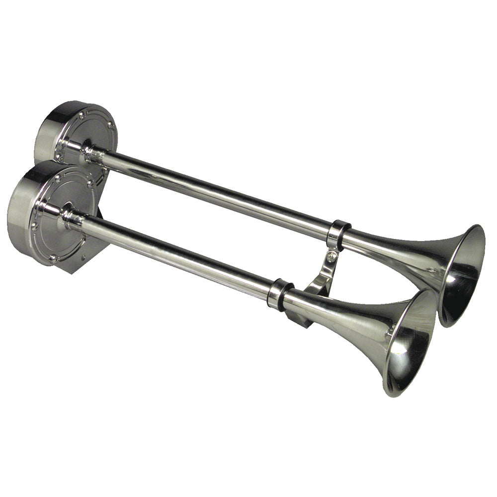 Schmitt Marine Deluxe AllStainless Dual Trumpet Horn  24V