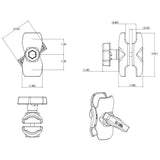 RAM Mount Short Double Socket Arm f15 Ball