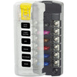 Blue Sea 5035 ST Blade Fuse Block wCover  6 Circuit Independent wo Negative Bus