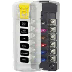 Blue Sea 5035 ST Blade Fuse Block wCover  6 Circuit Independent wo Negative Bus
