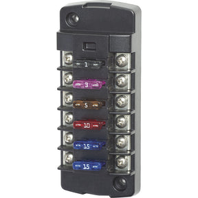 Blue Sea 5037 ST Blade Fuse Block wo Cover  6 Circuit Independent wo Negative Bus