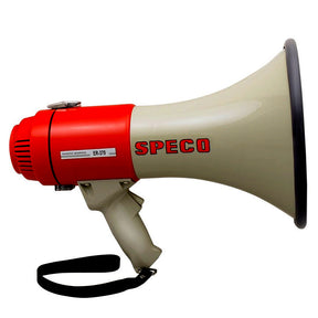 Speco ER370 Deluxe Megaphone wSiren  RedGrey  16W
