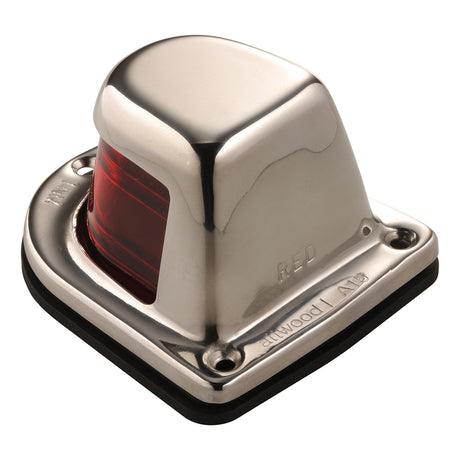 Attwood 1Mile Deck Mount Red Sidelight  12V  Stainless Steel Housing