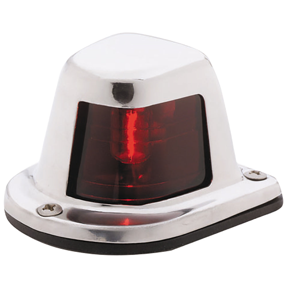 Attwood 1Mile Deck Mount Red Sidelight  12V  Stainless Steel Housing