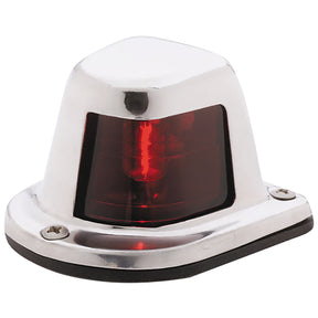 Attwood 1Mile Deck Mount Red Sidelight  12V  Stainless Steel Housing