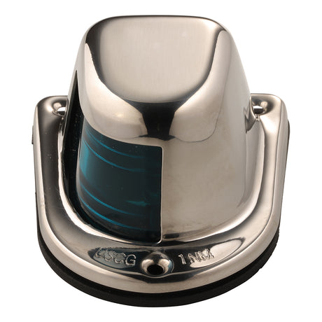 Attwood 1Mile Deck Mount Green Sidelight  12V  Stainless Steel Housing