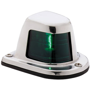 Attwood 1Mile Deck Mount Green Sidelight  12V  Stainless Steel Housing