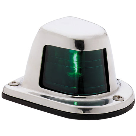 Attwood 1Mile Deck Mount Green Sidelight  12V  Stainless Steel Housing