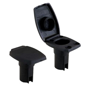 Attwood Oval 2Pin Base fAngled Pole  Black