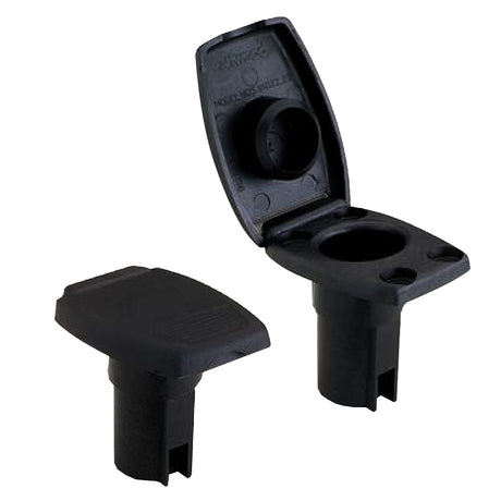 Attwood Oval 2Pin Base fAngled Pole  Black