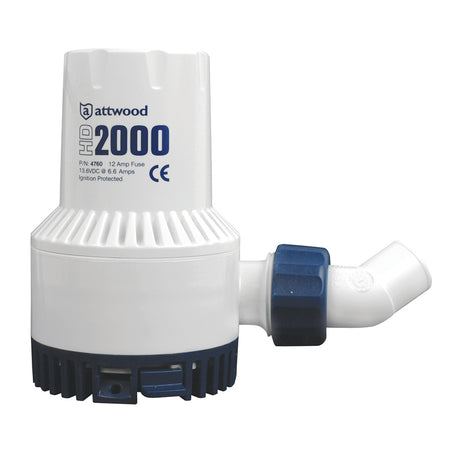 Attwood HeavyDuty Bilge Pump 2000 Series  12V  2000 GPH