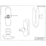 RAM Mount Double Socket Arm wJam Nut f225 Bases