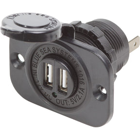 Blue Sea Dual USB Charger Socket  2 USB Ports wWatertight Cap