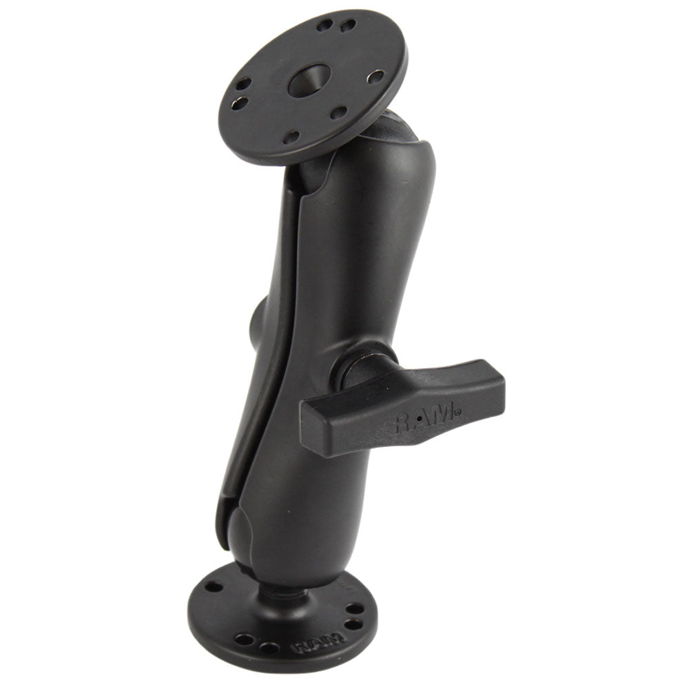 RAM Mount 15 Ball Double Socket Arm w2 25 Round Bases  AMPs Pattern