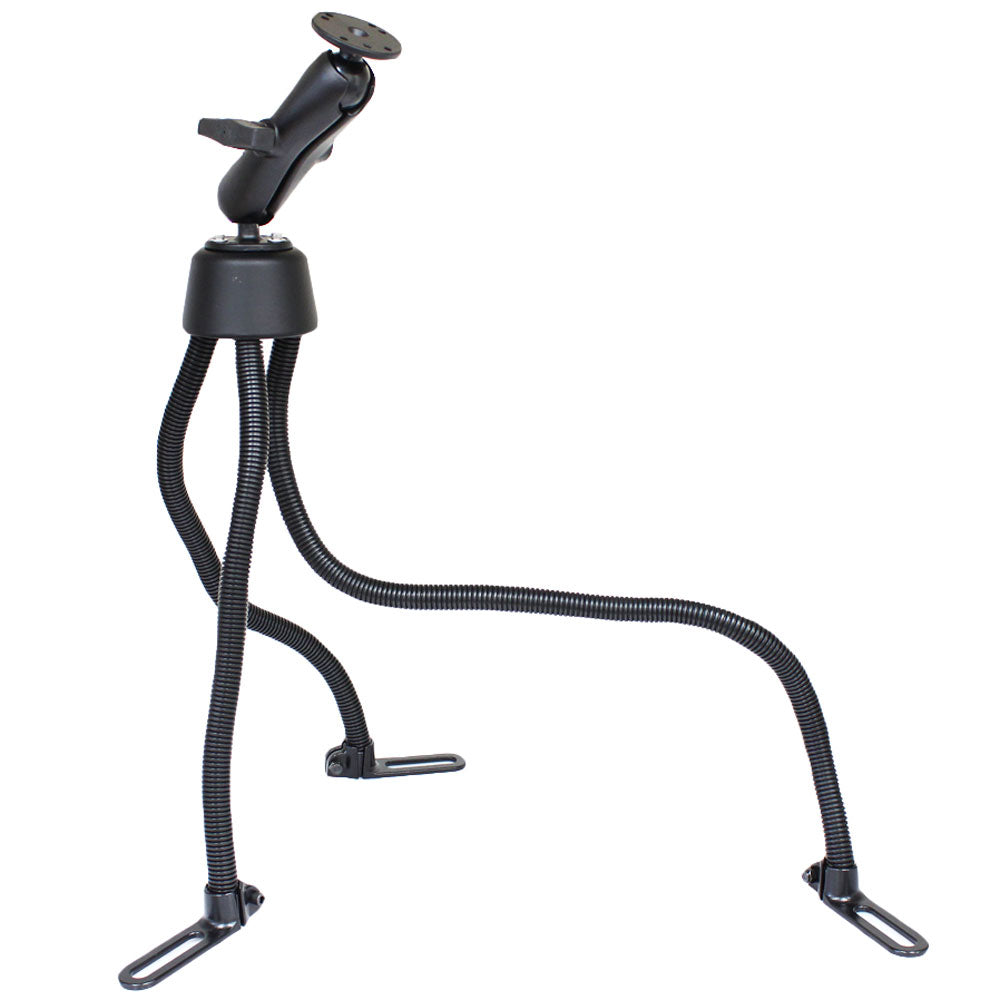 RAM Mount POD III Universal NoDrill Mount wDouble Socket Arm  2 25 Round Bases  AMPs Pattern