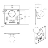 RAM Mount 75mm x 75mm VESA 3625 Plate w15 Diameter Ball