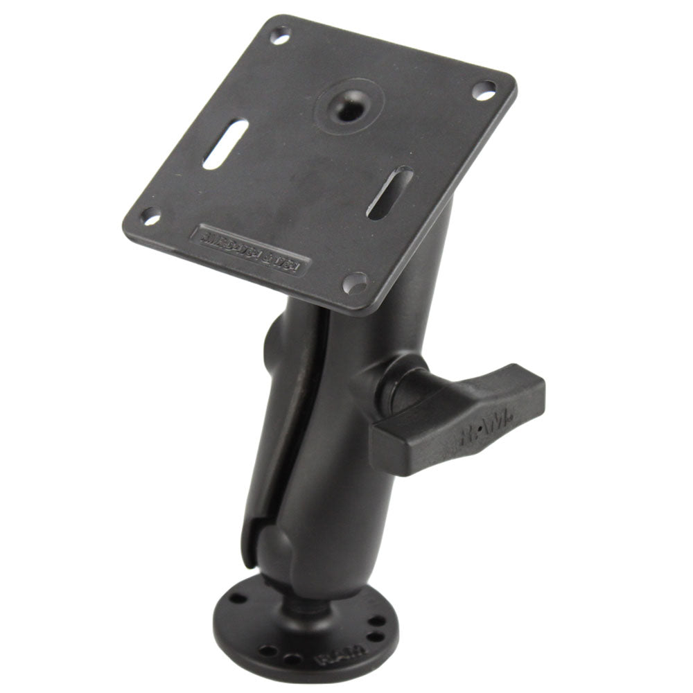 RAM Mount Double Socket Arm w25 Round Base  3625 Square Base