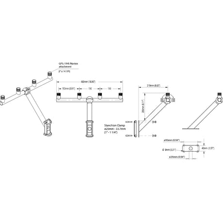 Scanstrut TB01 TBar Mount fGPSVHF Antenna