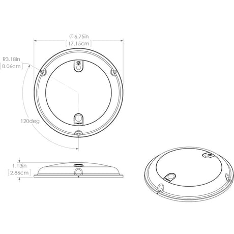 Lumitec TouchDome  Dome Light  Polished SS Finish  2Color WhiteRed Dimming