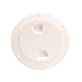 Beckson 4 Smooth Center ScrewOut Deck Plate  Beige