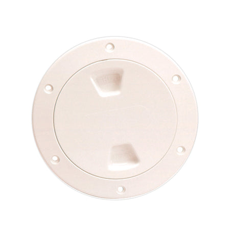 Beckson 4 Smooth Center ScrewOut Deck Plate  Beige