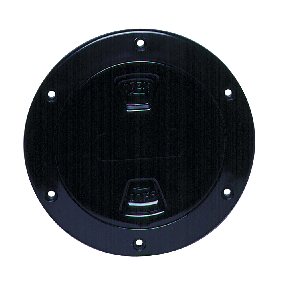 Beckson 4 Smooth Center ScrewOut Deck Plate  Black