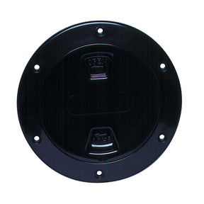 Beckson 4 Smooth Center ScrewOut Deck Plate  Black