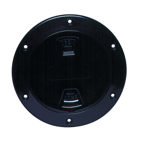 Beckson 4 Smooth Center ScrewOut Deck Plate  Black