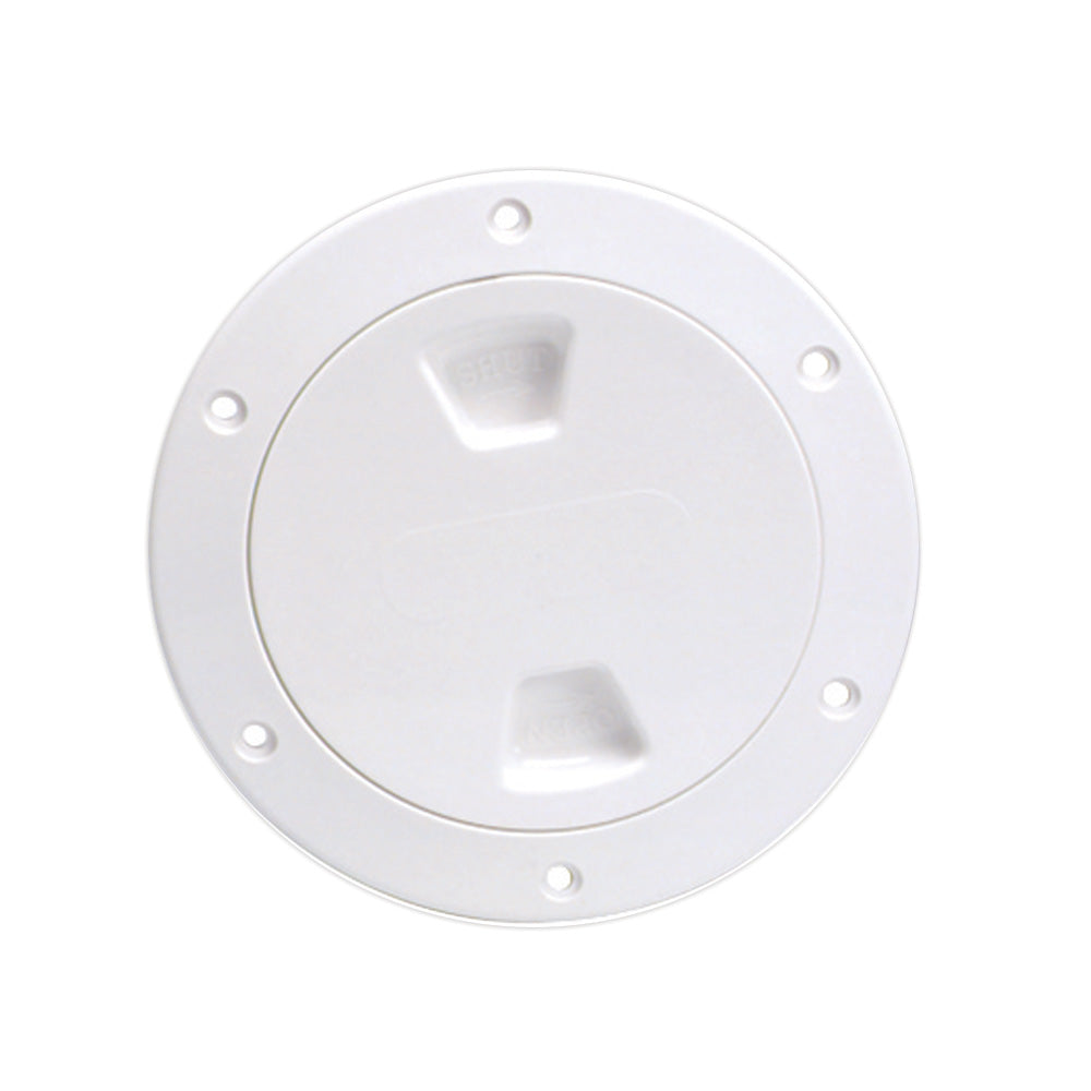 Beckson 4 Smooth Center ScrewOut Deck Plate  White