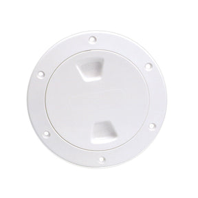 Beckson 4 Smooth Center ScrewOut Deck Plate  White