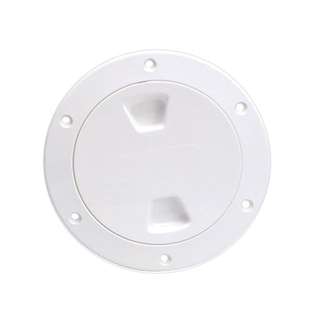 Beckson 4 Smooth Center ScrewOut Deck Plate  White