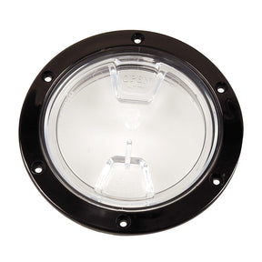 Beckson 4 Clear Center Screw Out Deck Plate  Black