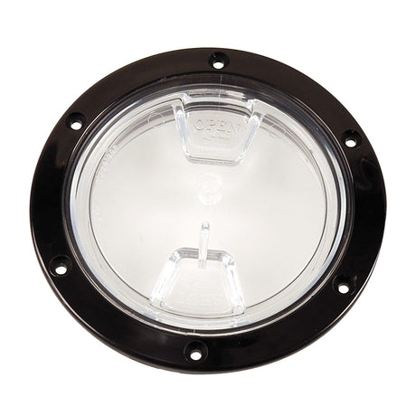 Beckson 4 Clear Center Screw Out Deck Plate  Black