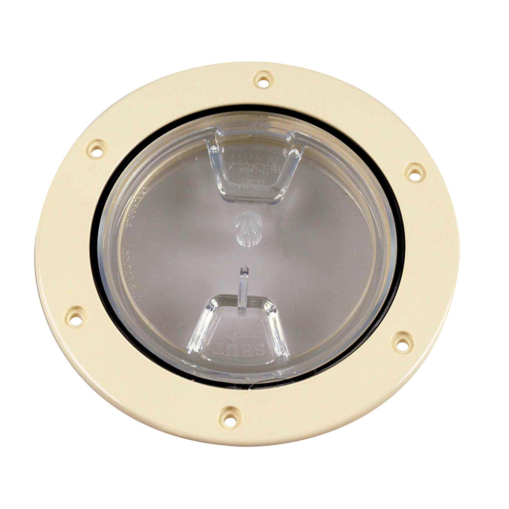 Beckson 4 Clear Center ScrewOut Deck Plate  Beige