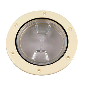 Beckson 4 Clear Center ScrewOut Deck Plate  Beige