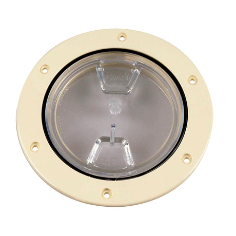 Beckson 4 Clear Center ScrewOut Deck Plate  Beige