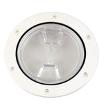 Beckson 4 Clear Center ScrewOut Deck Plate  White