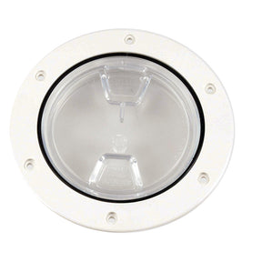 Beckson 4 Clear Center ScrewOut Deck Plate  White