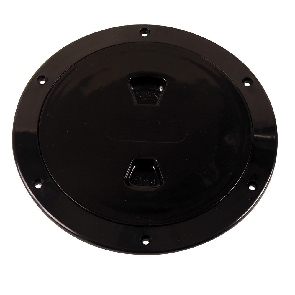 Beckson 6 Smooth Center ScrewOut Deck Plate  Black
