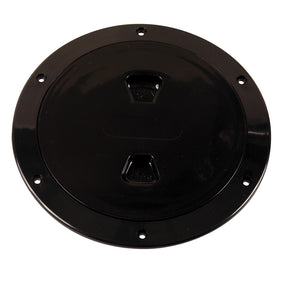 Beckson 6 Smooth Center ScrewOut Deck Plate  Black