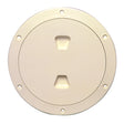 Beckson 6 Smooth Center ScrewOut Deck Plate  Beige