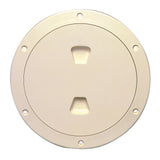 Beckson 6 Smooth Center ScrewOut Deck Plate  Beige